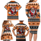 Santa Tiger Roar Personalized Family Matching Long Sleeve Bodycon Dress and Hawaiian Shirt Christmas Rugby League Spirit - Aussie Hoodie