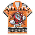 Santa Tiger Roar Personalized Family Matching Mermaid Dress and Hawaiian Shirt Christmas Rugby League Spirit - Aussie Hoodie