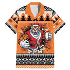 Santa Tiger Roar Personalized Family Matching Mermaid Dress and Hawaiian Shirt Christmas Rugby League Spirit - Aussie Hoodie