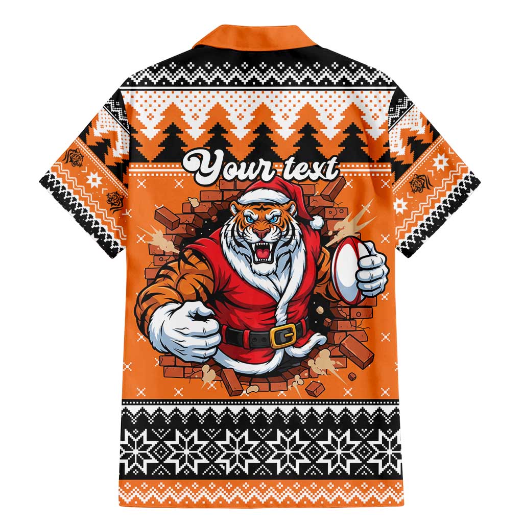 Santa Tiger Roar Personalized Family Matching Mermaid Dress and Hawaiian Shirt Christmas Rugby League Spirit - Aussie Hoodie