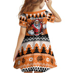 Santa Tiger Roar Personalized Family Matching Off Shoulder Maxi Dress and Hawaiian Shirt Christmas Rugby League Spirit - Aussie Hoodie