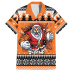 Santa Tiger Roar Personalized Family Matching Puletasi and Hawaiian Shirt Christmas Rugby League Spirit - Aussie Hoodie