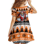 Santa Tiger Roar Personalized Family Matching Short Sleeve Bodycon Dress and Hawaiian Shirt Christmas Rugby League Spirit - Aussie Hoodie