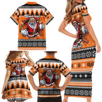 Santa Tiger Roar Personalized Family Matching Short Sleeve Bodycon Dress and Hawaiian Shirt Christmas Rugby League Spirit - Aussie Hoodie