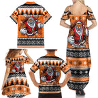 Santa Tiger Roar Personalized Family Matching Summer Maxi Dress and Hawaiian Shirt Christmas Rugby League Spirit - Aussie Hoodie