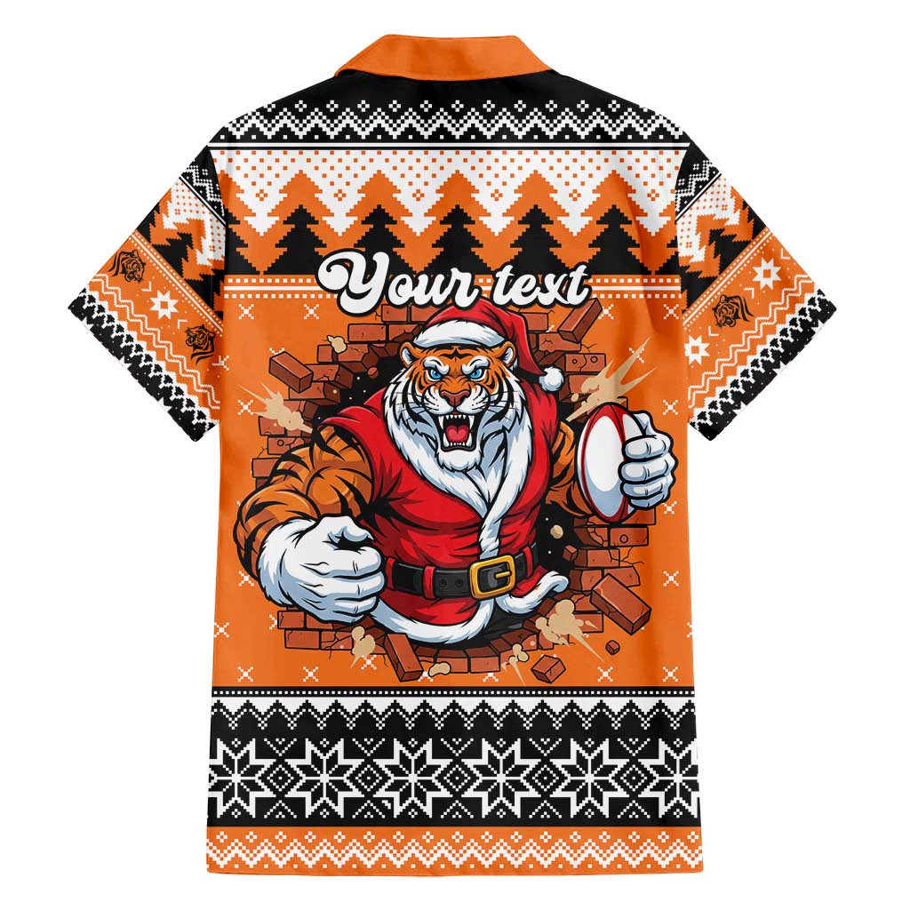 Santa Tiger Roar Personalized Family Matching Summer Maxi Dress and Hawaiian Shirt Christmas Rugby League Spirit - Aussie Hoodie