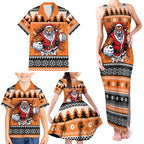 Santa Tiger Roar Personalized Family Matching Tank Maxi Dress and Hawaiian Shirt Christmas Rugby League Spirit - Aussie Hoodie