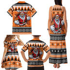 Santa Tiger Roar Personalized Family Matching Tank Maxi Dress and Hawaiian Shirt Christmas Rugby League Spirit - Aussie Hoodie