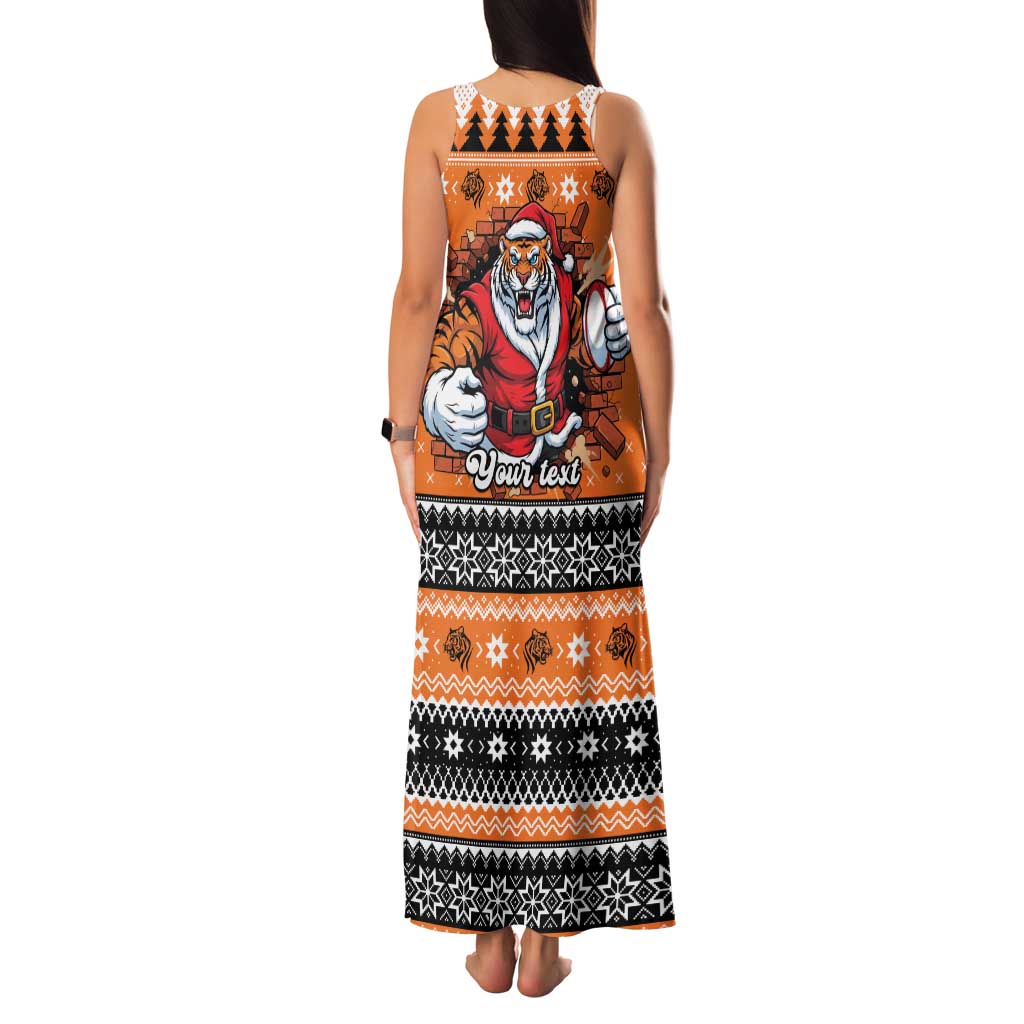 Santa Tiger Roar Personalized Family Matching Tank Maxi Dress and Hawaiian Shirt Christmas Rugby League Spirit - Aussie Hoodie