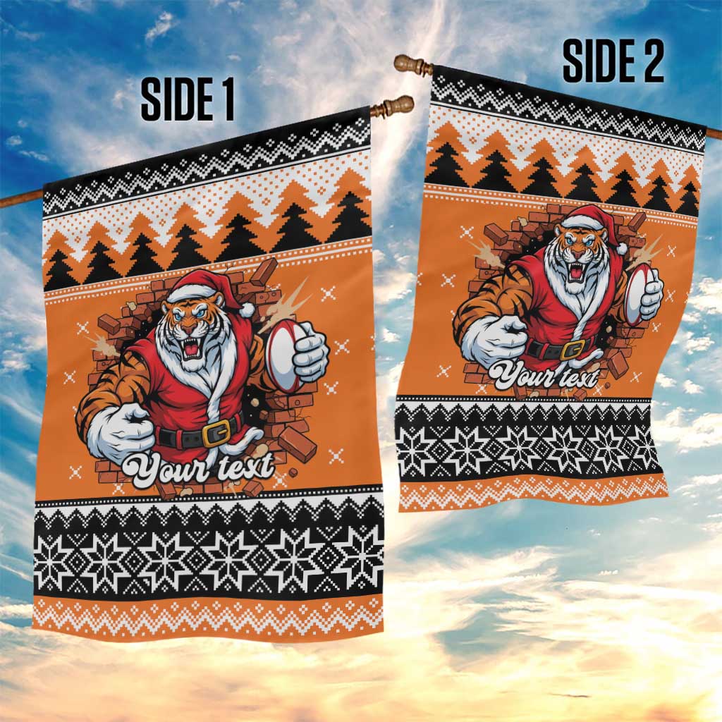 Santa Tiger Roar Personalized Garden Flag Christmas Rugby League Spirit - Aussie Hoodie