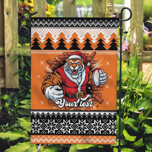 Santa Tiger Roar Personalized Garden Flag Christmas Rugby League Spirit - Aussie Hoodie