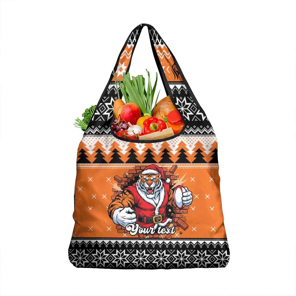 Santa Tiger Roar Personalized Grocery Bag Christmas Rugby League Spirit - Aussie Hoodie
