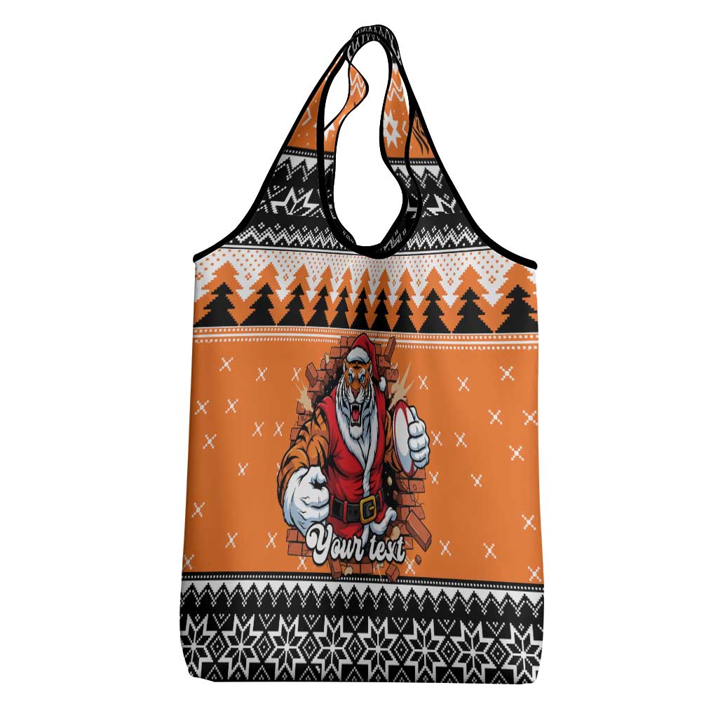 Santa Tiger Roar Personalized Grocery Bag Christmas Rugby League Spirit - Aussie Hoodie