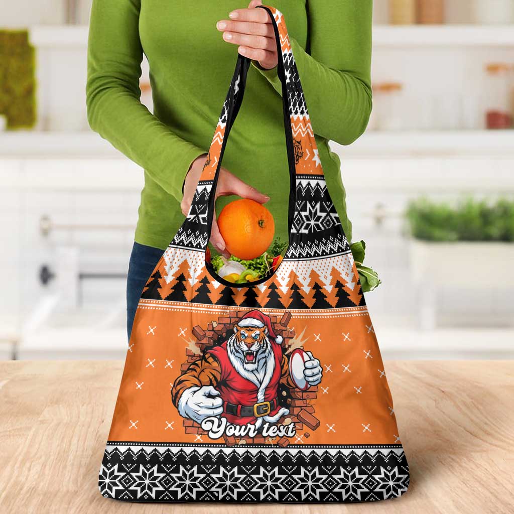 Santa Tiger Roar Personalized Grocery Bag Christmas Rugby League Spirit - Aussie Hoodie