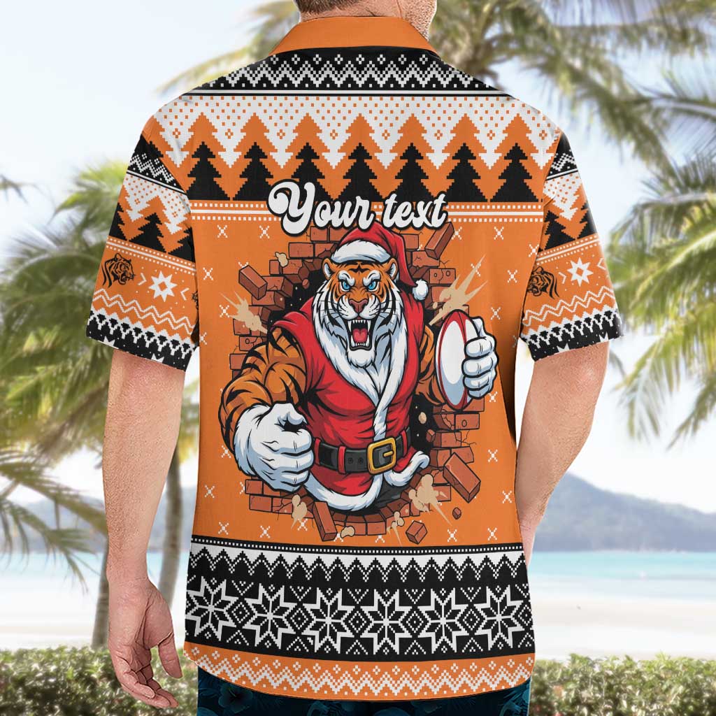 Santa Tiger Roar Personalized Hawaiian Shirt Christmas Rugby League Spirit - Aussie Hoodie