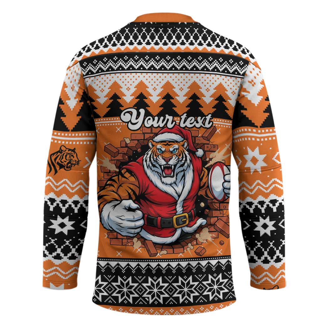 Santa Tiger Roar Personalized Hockey Jersey Christmas Rugby League Spirit - Aussie Hoodie