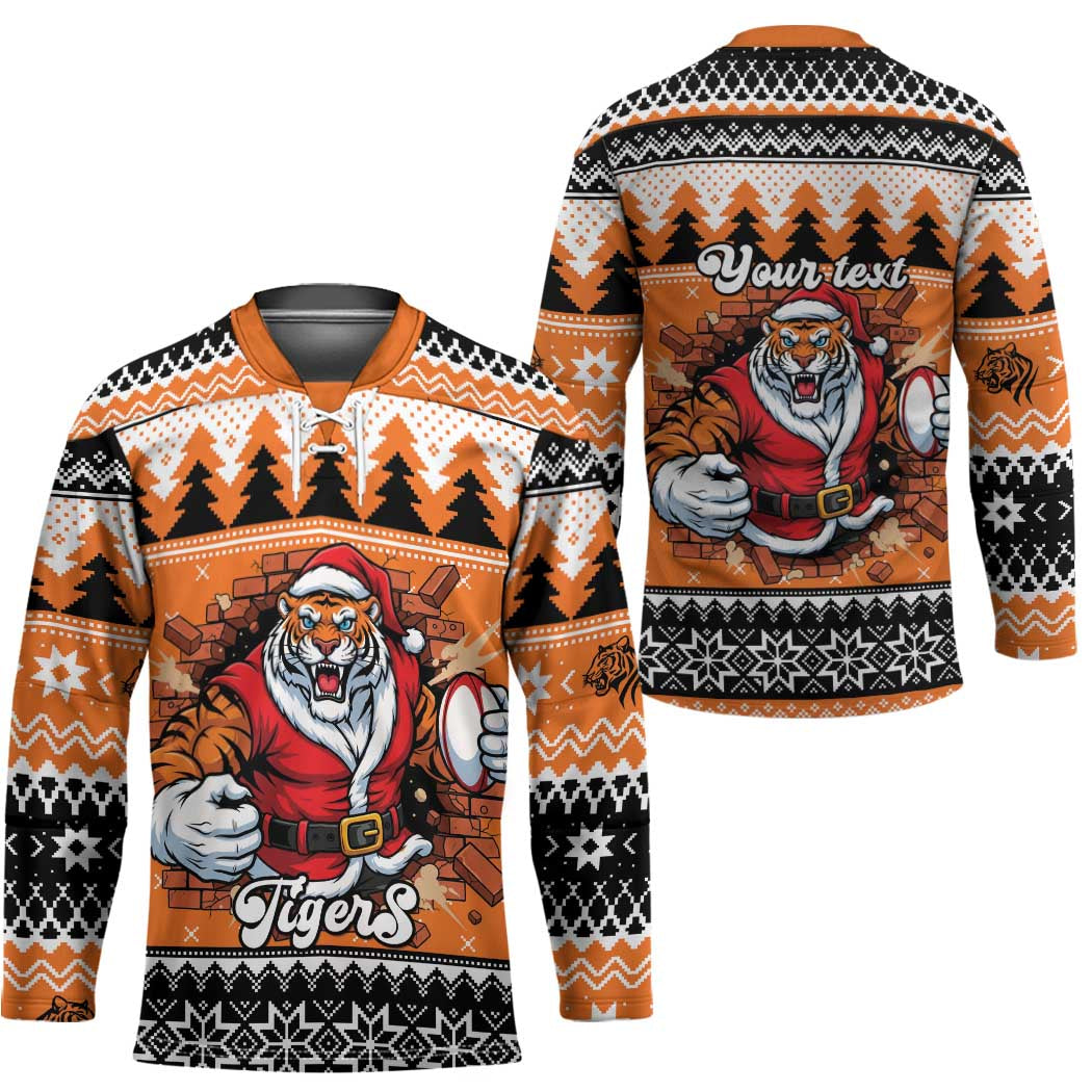 Santa Tiger Roar Personalized Hockey Jersey Christmas Rugby League Spirit - Aussie Hoodie