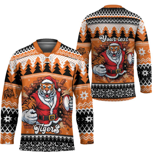 Santa Tiger Roar Personalized Hockey Jersey Christmas Rugby League Spirit - Aussie Hoodie