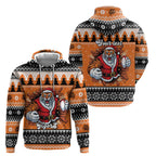 Santa Tiger Roar Personalized Hoodie Christmas Rugby League Spirit - Aussie Hoodie