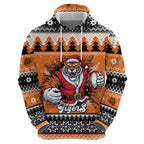 Santa Tiger Roar Personalized Hoodie Christmas Rugby League Spirit - Aussie Hoodie