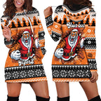Santa Tiger Roar Personalized Hoodie Dress Christmas Rugby League Spirit - Aussie Hoodie