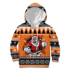 Santa Tiger Roar Personalized Kid Hoodie Christmas Rugby League Spirit - Aussie Hoodie