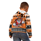 Santa Tiger Roar Personalized Kid Hoodie Christmas Rugby League Spirit - Aussie Hoodie