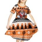 Santa Tiger Roar Personalized Kid Short Sleeve Dress Christmas Rugby League Spirit - Aussie Hoodie