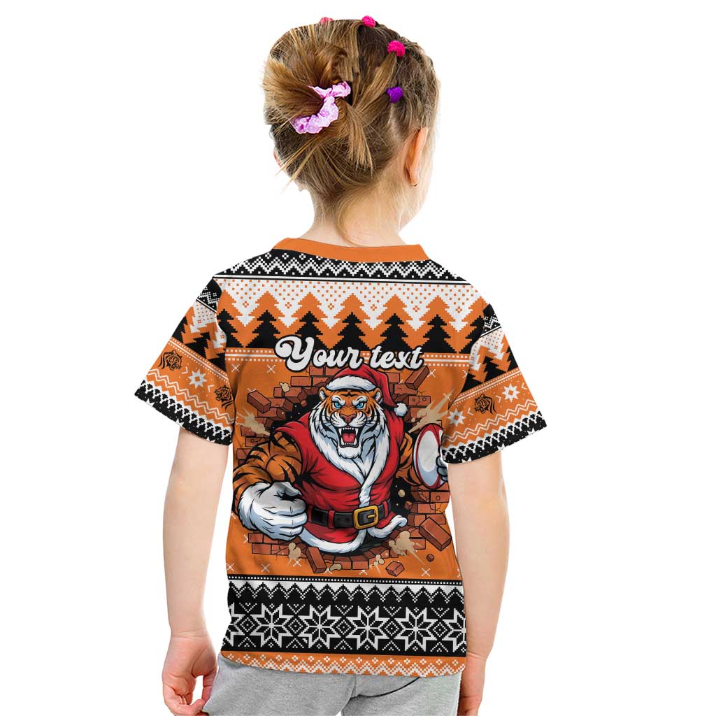 Santa Tiger Roar Personalized Kid T Shirt Christmas Rugby League Spirit - Aussie Hoodie