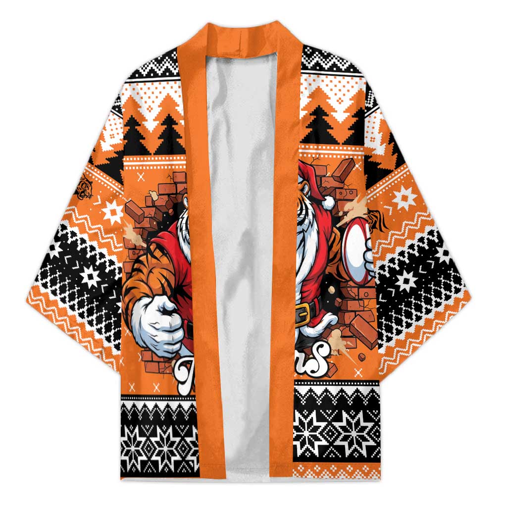Santa Tiger Roar Personalized Kimono Christmas Rugby League Spirit - Aussie Hoodie