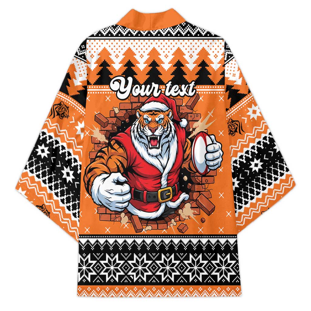 Santa Tiger Roar Personalized Kimono Christmas Rugby League Spirit - Aussie Hoodie