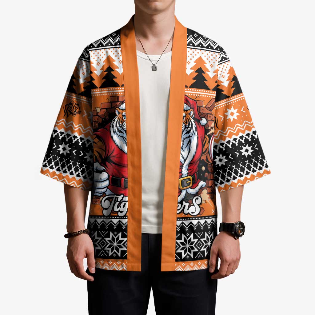 Santa Tiger Roar Personalized Kimono Christmas Rugby League Spirit - Aussie Hoodie