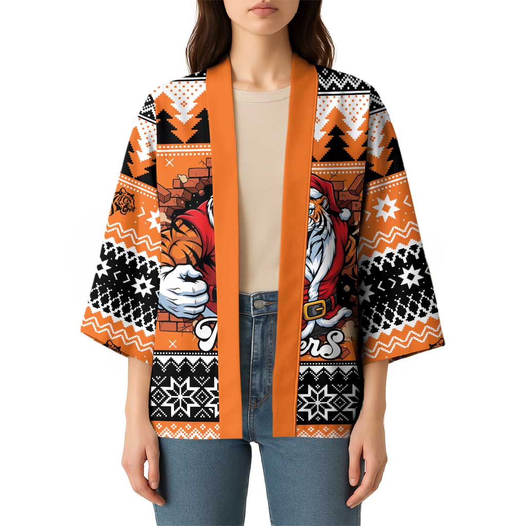 Santa Tiger Roar Personalized Kimono Christmas Rugby League Spirit - Aussie Hoodie