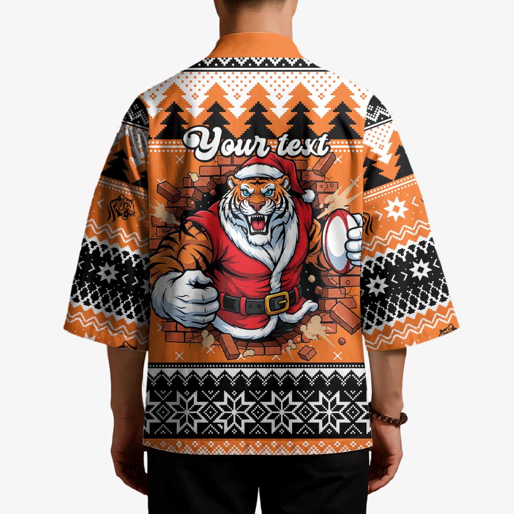 Santa Tiger Roar Personalized Kimono Christmas Rugby League Spirit - Aussie Hoodie