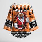 Santa Tiger Roar Personalized Kimono Sleeve Blouse Christmas Rugby League Spirit - Aussie Hoodie