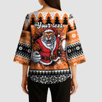 Santa Tiger Roar Personalized Kimono Sleeve Blouse Christmas Rugby League Spirit - Aussie Hoodie