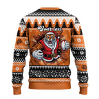 Santa Tiger Roar Personalized Ugly Christmas Sweater Christmas Rugby League Spirit - Aussie Hoodie