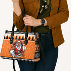 Santa Tiger Roar Personalized Leather Bag Christmas Rugby League Spirit - Aussie Hoodie