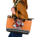 Santa Tiger Roar Personalized Leather Tote Bag Christmas Rugby League Spirit - Aussie Hoodie