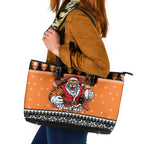 Santa Tiger Roar Personalized Leather Tote Bag Christmas Rugby League Spirit - Aussie Hoodie
