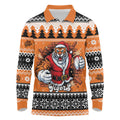 Santa Tiger Roar Personalized Long Sleeve Polo Shirt Christmas Rugby League Spirit - Aussie Hoodie