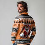 Santa Tiger Roar Personalized Long Sleeve Polo Shirt Christmas Rugby League Spirit - Aussie Hoodie