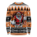 Santa Tiger Roar Personalized Long Sleeve Shirt Christmas Rugby League Spirit - Aussie Hoodie