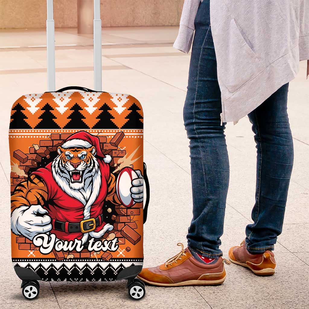 Santa Tiger Roar Personalized Luggage Cover Christmas Rugby League Spirit - Aussie Hoodie