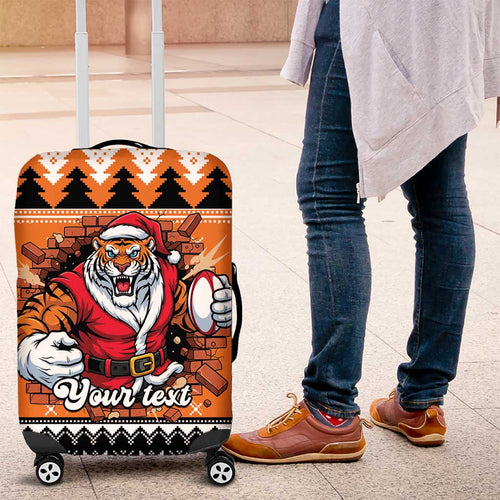 Santa Tiger Roar Personalized Luggage Cover Christmas Rugby League Spirit - Aussie Hoodie