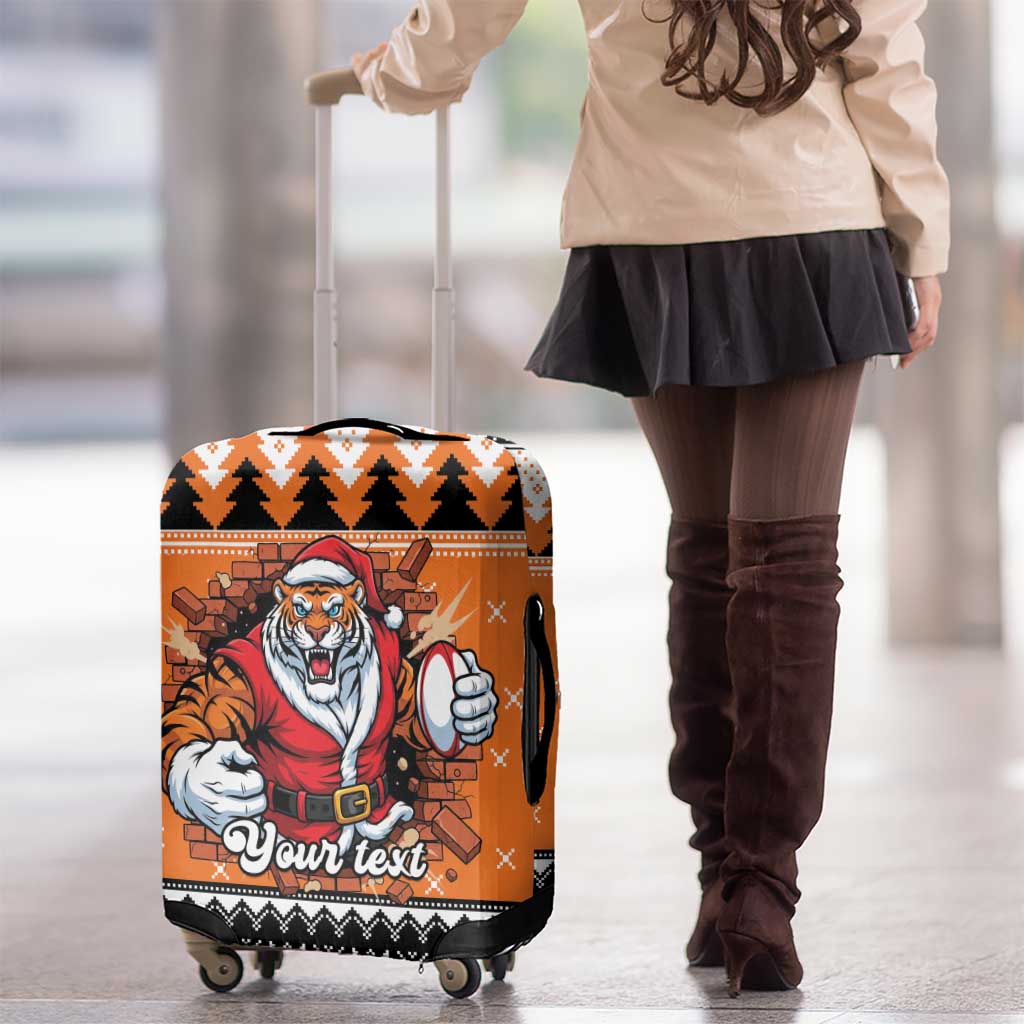 Santa Tiger Roar Personalized Luggage Cover Christmas Rugby League Spirit - Aussie Hoodie