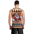 Santa Tiger Roar Personalized Men Tank Top Christmas Rugby League Spirit - Aussie Hoodie