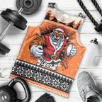 Santa Tiger Roar Personalized Men Tank Top Christmas Rugby League Spirit - Aussie Hoodie