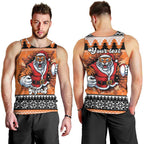 Santa Tiger Roar Personalized Men Tank Top Christmas Rugby League Spirit - Aussie Hoodie