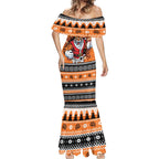 Santa Tiger Roar Personalized Mermaid Dress Christmas Rugby League Spirit - Aussie Hoodie